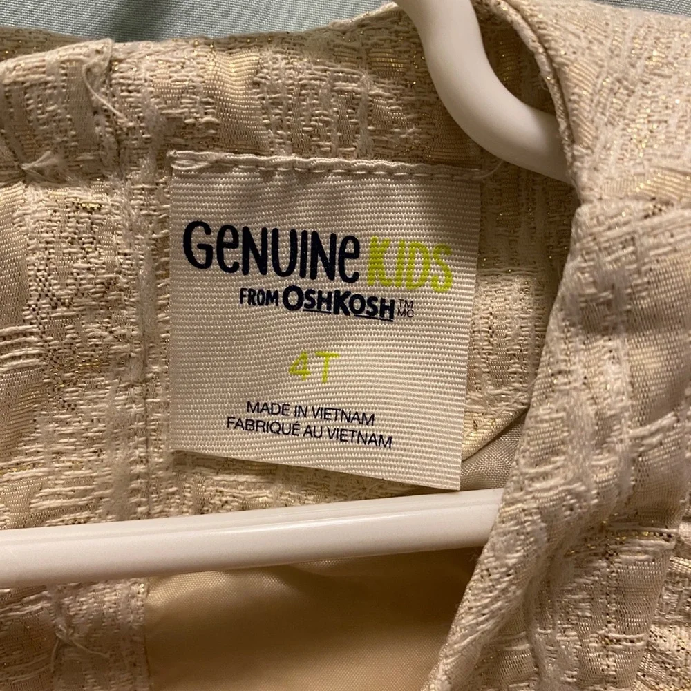 EUC fancy dress gold/cream Oshkosh